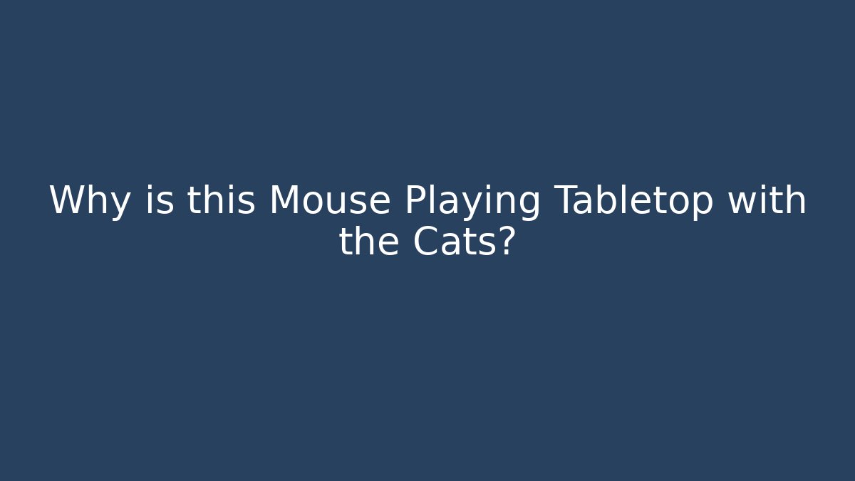Why is this Mouse Playing Tabletop with the Cats? - Boomer Naturals