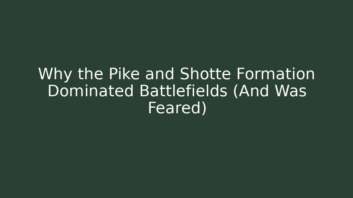 Why the Pike and Shotte Formation Dominated Battlefields (And Was Feared)