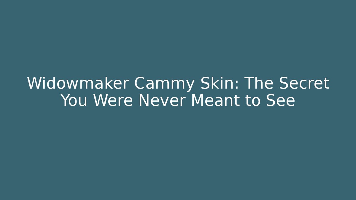 Widowmaker Cammy Skin: The Secret You Were Never Meant to See