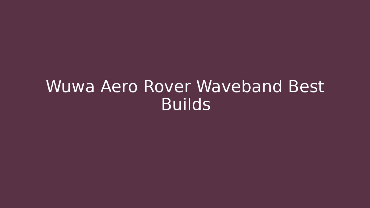 Wuwa Aero Rover Waveband Best Builds