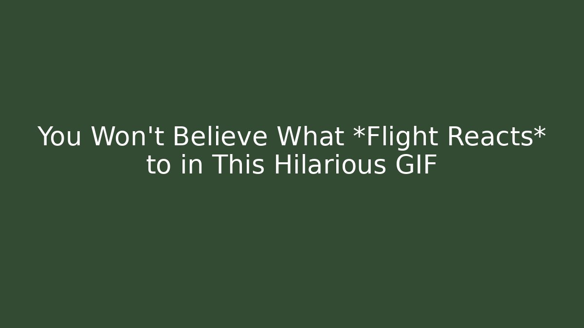 You Won’t Believe What *Flight Reacts* to in This Hilarious GIF