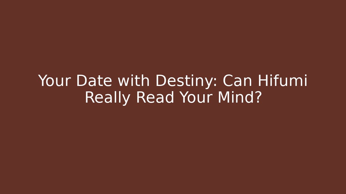 Your Date with Destiny: Can Hifumi Really Read Your Mind? - Boomer Naturals