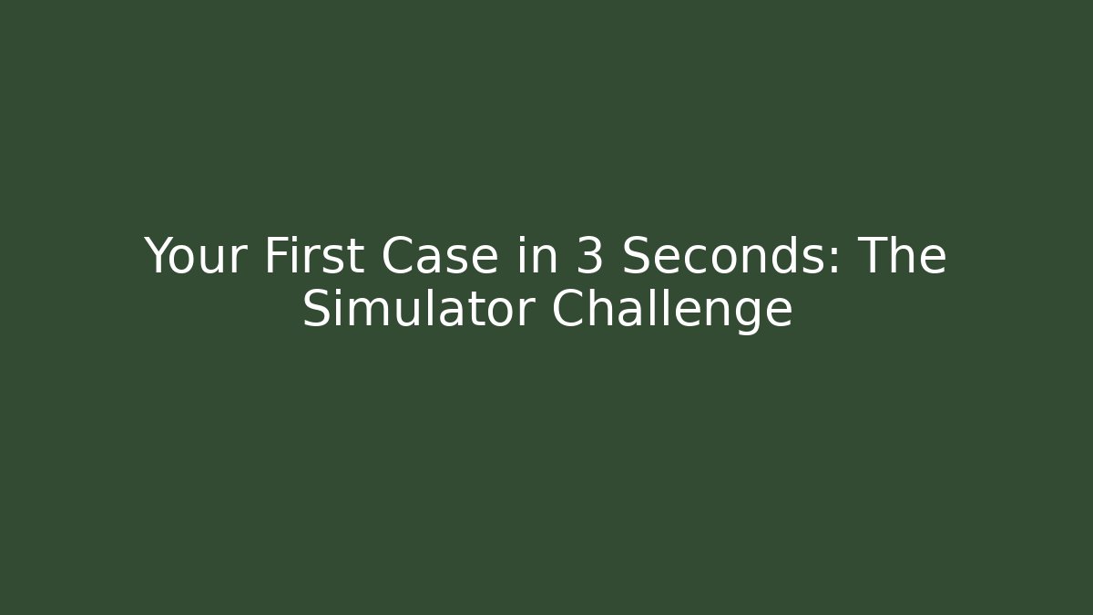 Your First Case in 3 Seconds: The Simulator Challenge