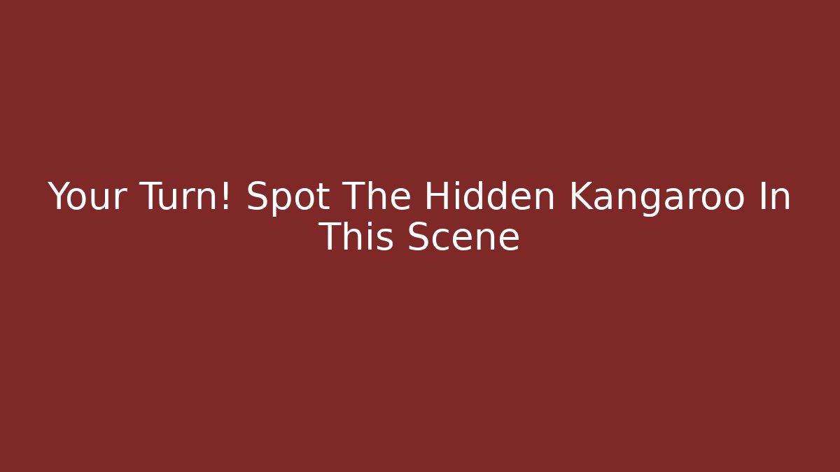 Your Turn! Spot The Hidden Kangaroo In This Scene